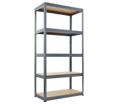 МЕТАЛЕН СТЕЛАЖ STAR 180Х75Х35 СМ, ДО 275 КГ НА РАФТ СИВ