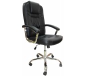 ДИРЕКТОРСКИ СТОЛ KROL ХРОМ ЕКО КОЖА ЧЕРЕН