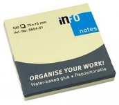 САМОЗАЛЕПВАЩИ ЛИСТЧЕТА INFO NOTES 75/75ММ 100Л ЖЪЛТИ