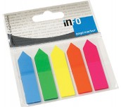 ИНДЕКСИ INFO NOTES 12/50MM 125Л 5 ЦВЯТА PVC СТРЕЛКА НЕОН