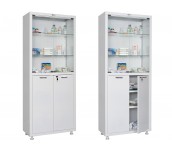 МЕДИЦИНСКИ ШКАФ С 2 ПЛЪТНИ И 2 СТЪКЛЕНИ ВРАТИ 176/70/32