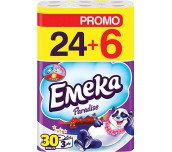 ТОАЛЕТНА ХАРТИЯ ЕМЕКА PARADISE 24+6БР 3П