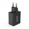 HAMA Мини Зарядно 220V 35 W, 1x USB-C PD, 3x USB-A, Черно