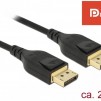 Кабел Delock  DisplayPort мъжко - DisplayPort мъжко, 2.0м, 8K 60 Hz, Черен