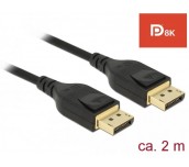 Кабел Delock  DisplayPort мъжко - DisplayPort мъжко, 2.0м, 8K 60 Hz, Черен