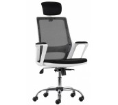 СТОЛ ДИРЕКТОРСКИ MARS WHITE 1 ХРОМ КОЖА ЧЕРЕН