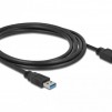 Delock Кабел удължителен екраниран USB 3.0 Type-A мъжко > USB 3.0 Type-A женско 2.0 m black