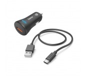 Зарядно за кола HAMA 12-24 V /USB-C 3A, 19.5W + кабел, 201615