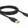 Кабел Delock SuperSpeed, USB-A мъжко - USB-C мъжко, (USB 3.2 Gen 2), 10 Gbps, 2 м