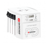 Адаптер SKROSS AC45PD, USB-A, USB-C, 1.302975, World, Бял