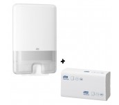 ПРОМО КОМПЛЕКТ 1 КАШОН КЪРПИ ЗА РЪЦЕ TORK H2 UNIVERSAL 237Л 2ПЛ БЯЛА 20БР И ДИСПЕНСЪР TORK XPRESS MULTIFOLD H2