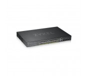 ZyXEL GS1920-24HPv2, 28 Port Smart Managed Switch 24x Gigabit Copper and 4x Gigabit dual pers., hybird mode, standalone or NebulaFlex Cloud
