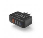 Мрежово зарядно HAMA 33 W, 4xUSB, 1xQC3.0, 3xUSB-A, Черен