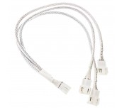 Кабел Kolink PWM 1-3 Сплитер - 35 cm, оплетен, Бял