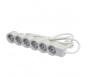 Разклонител 694557 6х шуко, 1,5м. кабел, бял/сив