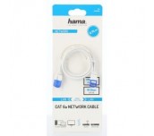 Мрежов кабел HAMA Flexi-Slim, U/UTP CAT 6a, 10 Gbit/s, RJ-45 - RJ45, 0.75 m, Бял
