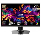 MSI MAG 272UP QD-OLED X24, 0.03ms, 240Hz, 3840 x 2160 (UHD), 16:9, NVIDIA G-SYNC, 99% DCI-P3, VESA DisplayHDR True Black 400, AG, DP(1.4a), 2xHDMI 2.1, TypeC (DP alt. w/15W PD), Pivot, Heigh Adj., VES