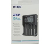 Зарядно у-во XTAR VC4SL, 4 гнезда, LCD дисплей, USB, LiIon & NIMH, 18650, CR123, AA, AAA