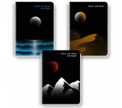 ТЕТРАДКА СПИРАЛА B&W MOONLIGHT А4 80Л 2 ТЕМИ