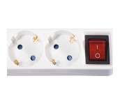 HAMA Разклонител 3 гнезда, 1.4м, бял с бутон за вкл/изкл.