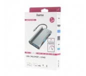 Докинг станция 7 в 1 HAMA, 3x USB-A 3.2, HDMI™, VGA, LAN/Ethernet, USB-C (PD), Сив
