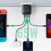 ЗАРЯДНО UGREEN CD224 220V 3xUSB-C,1xUSB A,GaN,65W