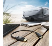 HAMA Кабел за зареждане, USB-C -USB-C, 0.2м, черен