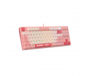 А4tech Геймърска механична  клавиатура Bloody Energy Pink S87 BLMS TKL RGB Backlit red switch , USB