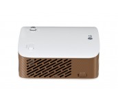 LG PH150G Portable MiniBeam Projector, Built-in type to 2.5 hour battery life,RGB LED, LCoS , HD (1280x720), 100 000:1, 130 ANSI Lumens, HDMI (MHL), WiDi, USB-A, Speaker, White