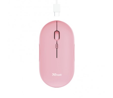 TRUST Puck Wireless & BT Rechargeable Mouse Pink