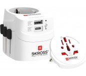 Адаптер SKROSS PRO Light USB, 1.302472, World, Бял