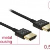 Кабел Delock  HDMI-A мъжко - HDMI-A мъжко, Ethernet, 4K, 0.5 м, Черен