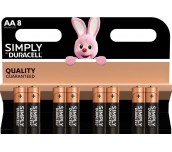 Алкална батерия LR6 AA 8pk блистер SIMPLY MN1500 DURACELL