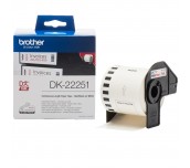 Brother DK-22251 Roll, Black and Red on White Continuous Length Paper Tape, 62mm x 15.24m