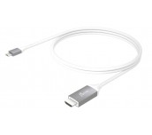 Кабел j5create JCC153G, USB-C мъжко - HDMI мъжко, 1.8 m, Бял