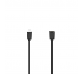 Удължителен кабел, USB-C, 5 Gbit/s, USB-C женско - USB-C мъжко, 0.5 м, USB 3.2 Gen1, Черен