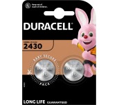 Бутонна батерия литиева DURACELL CR2430, 3V,  2 бр. в блистер, цена за 2 бр. батерии