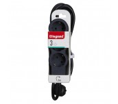 Разклонител 694560 3х шуко, 3м. кабел, черно/сив