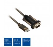 Конвертор ACT AC6002, USB-C мъжко - RS232 мъжко, 9 pin, 1.5 м, Черен