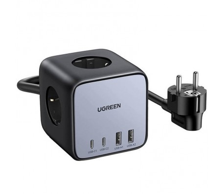 ЗАРЯДНО UGREEN CD268 220V 2xUSB-C,2xUSBA,3хAC,65W