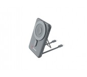Verbatim Charge 'n' Go 2C Power Bank Magnetic Wireless 5000mAh with 2 USB-C Cables & Stand Grey