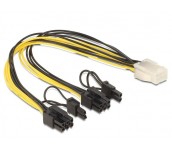Кабел DeLock PCI Express power 6 pin женско > 2 x 8 pin мъжко, 30 cm