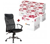 50 ПАКЕТА КОПИРНА ХАРТИЯ IQ ECONOMY PLUS A4 80Г 500Л + СТОЛ MILAN МЕШ/ЕКО КОЖА ЧЕРЕН