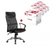 50 ПАКЕТА КОПИРНА ХАРТИЯ IQ ECONOMY PLUS A4 80Г 500Л + ДИРЕКТОРСКИ СТОЛ MILAN МЕШ/ЕКО КОЖА ЧЕРЕН