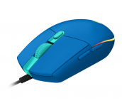 Геймърска мишка Logitech G102 LightSync, RGB, Оптична, Жична, USB, Син