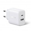 ЗАРЯДНО UGREEN X227 220V 1xUSB-C,1xUSB A,20W,mini, БЯЛ