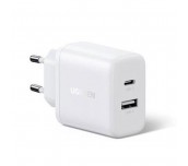 ЗАРЯДНО UGREEN X227 220V 1xUSB-C,1xUSB A,20W,mini, БЯЛ