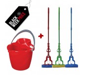 КОМПЛЕКТ КОФА С ИЗТИСКВАЧ 12Л + ПОДОЧИСТАЧКА МОП ТИП ПРЕСА