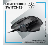 Геймърска мишка Logitech, G502 X, Оптична,  Жична, USB, Черна