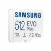 Карта памет Samsung EVO Plus, microSDXC, UHS-I, 512GB, Адаптер